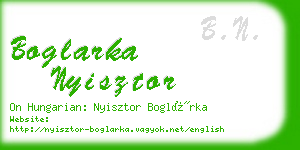 boglarka nyisztor business card